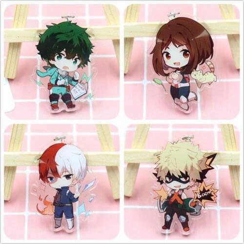 Boku No Hero Academia My Hero Academia Bakugou Katsuki Asui Tsuyu Acrylic Pendant Keychain Figure Collection Model Toy Gifts