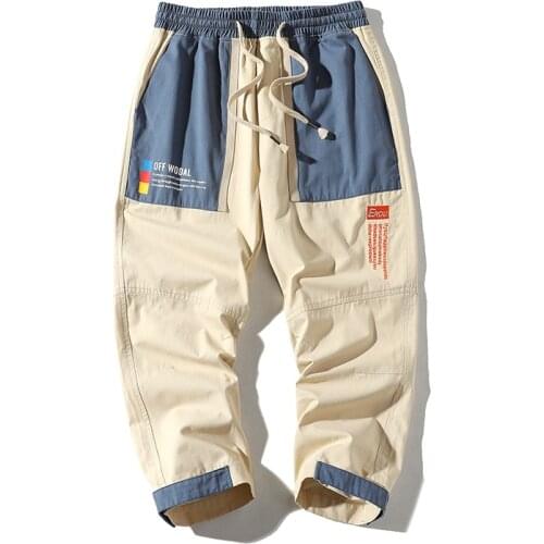 2020 Summer Men Cargo Calf Length Pants Slim Fit Style Hip Hop harajuku Patchwork Pocket Trousers Joggers Pants For Men