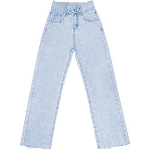 Denim Trousers New Woman High Waist Korean Fashion Boyfriend Flare Denim Pants Overalls Push Up Vintage Women Clothing