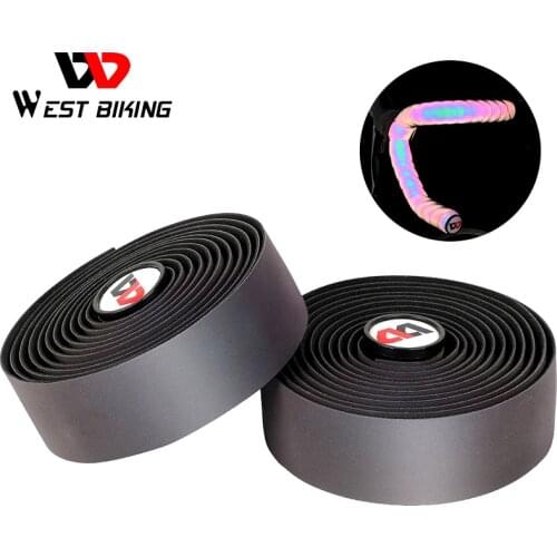 WEST BIKING Reflective Bike Handlebar Tape Quality EVA Shockproof Bike Cycling Bar Tape Wrap With Bar Plugs Bicycle Accessories
