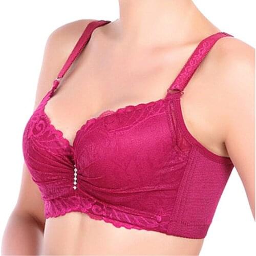 IZICFLY Hot Sale sexy Wine red B Push Up Bra new lace underwear for women bra 90B -1 Pcs