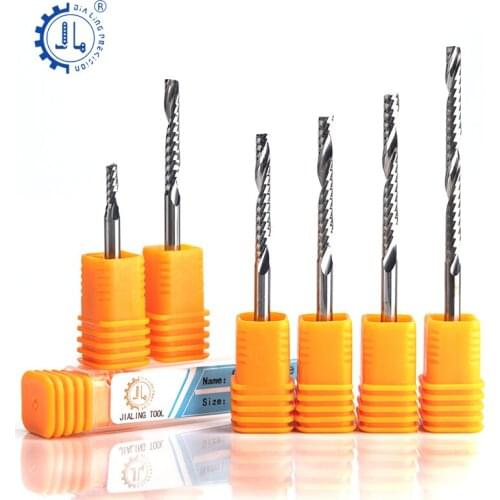 JIALING 1pc 3.175mm Cnc milling tool cutter router bits for woodworking engraving mill cutter cnc cutting bits end mill