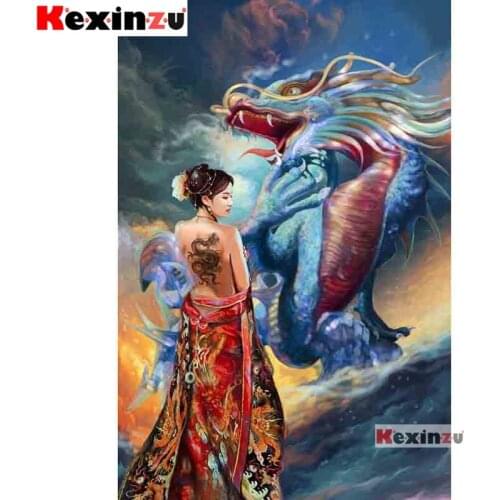 Kexinzu 5D DIY Full Square/Round Drill Diamond Painting Kit "Tattoo woman" Embroidery Mosaic Cross Stitch Stickers Decor Gift XF