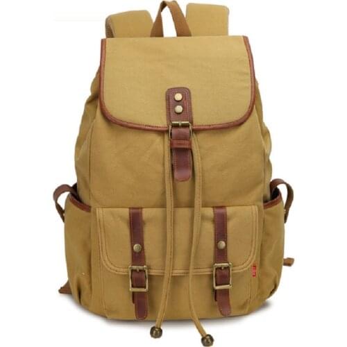 M350 New College Vintage Leather Military Backpacks Men/Women School Backpacks Men Travel Bags Canvas Backpack Bag Bookbag