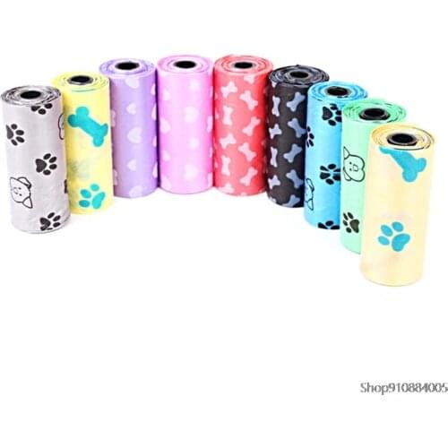 1 Rolls Dog Poop Bag Large Cat Waste Bags Doggy Outdoor Home Clean Refill Garbage Bag Portable Clean Pet Supplies Random Color