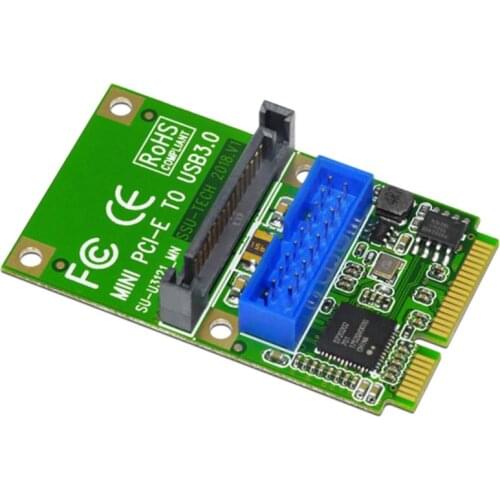 Mini Pci-E To Usb3.0 Adapter Card Mini Pcie To19-Pin 20Pin Usb 3.0 Expansion Card With 15Pin Sata Power Ports For Desktop Pc