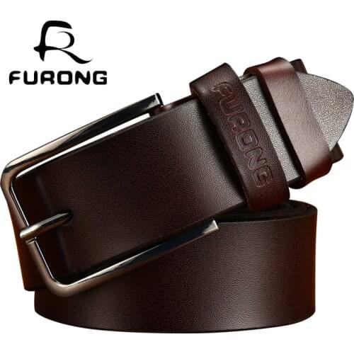 Fashion design men leather belt buckle real leather full-grain male cowhide belts luxury cow genuine leather pin buckle belts