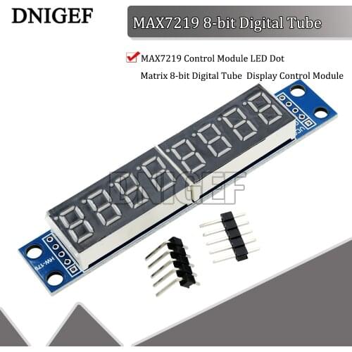 MAX7219 Control Module LED Dot Matrix 8-bit Digital Tube Display Control Module 3.3V 5V Microcontroller Serial Driver 7-segment