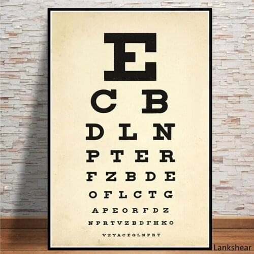 Modular Poster Home Decor Canvas Visual Acuity Chart Test Pictorial HD Prints Pictures Wall Art Painting Living Room Framework