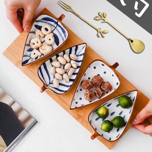 Leaf Snack Plate Odd-shaped Dish Dip Ceramic Flavor Dish Household Sauce Dish Creative Snack Small Plate Place Side Dishes