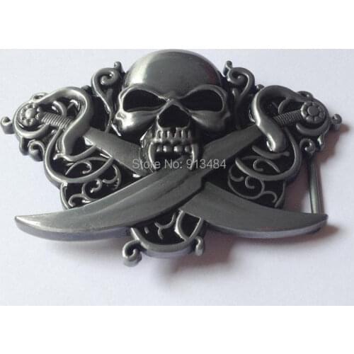 New Skull 3D belt buckle JF-B1071 suitable for 4cm wideth belt .free shipping