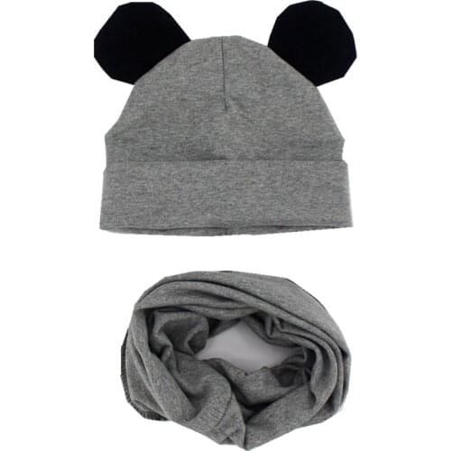 New Autumn Winte Children Hat Scarf Set Childrens Lovely Ears Caps Beanies Spring Boys Girls Hat Scarf Set Kid Hats Photo Props