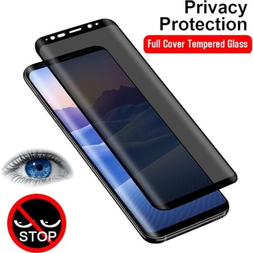 Full Curved Privacy Tempered Glass For Samsung Galaxy S20 S10 S9 S8 Plus Note 8 9 10 Protect Screen Protector Anti Glare Glass