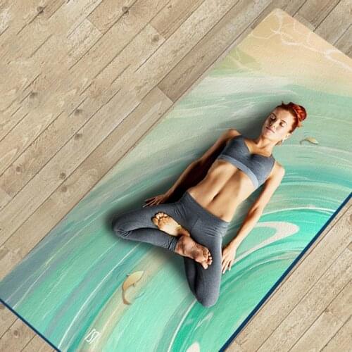 Luxury Galaxy Printed Suede Yoga Mat Eco-Friendly Sweat Absorb Natural Rubber Yoga Pilates Pads Exercise Workout Bikram Hot Yoga