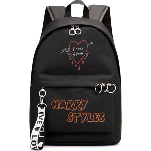 Harry Styles Fine Line Printed Laptop Bagpack Mochila Children Girls School Backpack Bags Travel Black Pink Kids Travel Bag