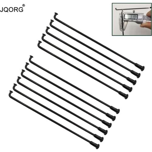 48 PIECES A LOT 10 K Diameter 3.2 mm J-bend Motorcycle Spokes Black Color 304 Stainless Steel Material Round Body E-bike Spokes