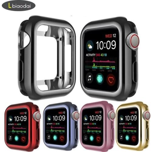 TPU Bumper for Apple Watch Case cover Apple watch 5 4 case 44mm 40mm iWatch 3 21 42mm 38mm Soft Plating screen protector case 44