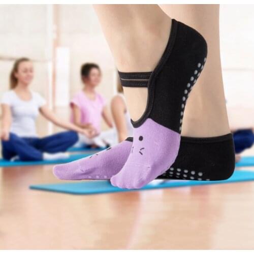 Women Yoga Anti-slip Socks Backless Silicone Non-slip Socks Ladies Ventilation Ballet Dance Gym Fitness Pilates Grip Socks