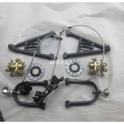 1Set Front Suspension Swingarm Upper/Lower A Arm Steering Strut Knuckle Spindles with Brake Wheel Hubs Fit For DIY ATV Buggy