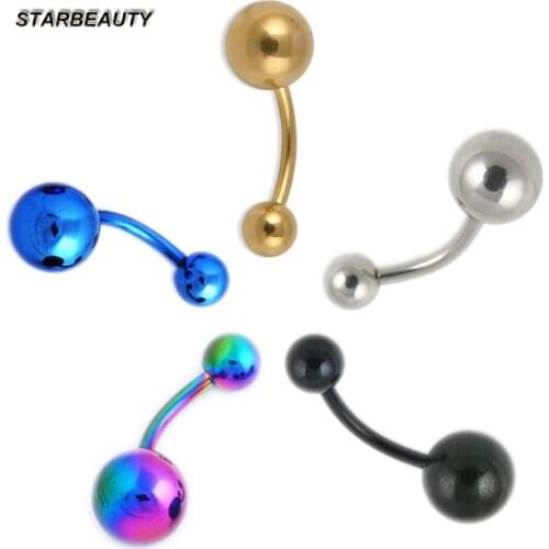 1pc/lot Colored Surgical Navel Ring Body Piercing De Umbigo, Sexy Belly Button Rings Industrial Percing Nombril Pircing Ombligo