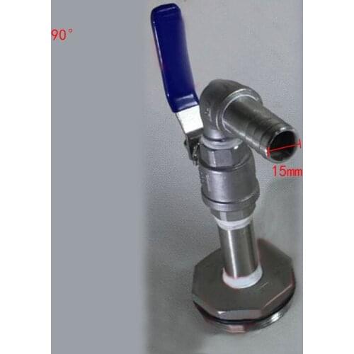 1pc Oil valve for iron oil drum kitchen industry chemical oil drain plug barrel faucet ball valve 90degree Stainless steel