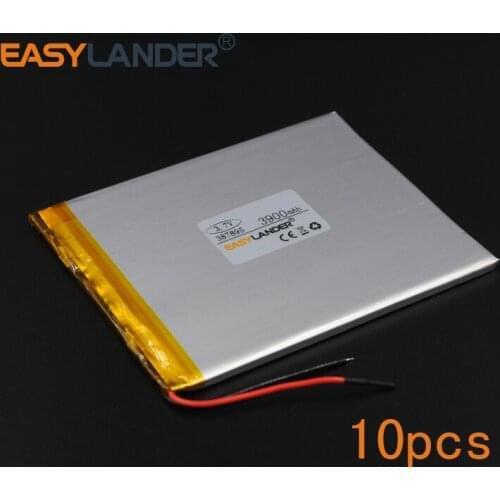 10pcs 3.7V 3900mAh Polymer Li-ion Battery For Bluetooth Notebook Tablet PC PDA E-Book Power Bank Portable DVD GPS 387895