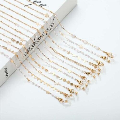 2021 Fashion Metal Glasses Chain Pearls Mask Hanging Chains Bohemian Womens Neck Chain For Sunglasses Eyeglasses Lanyard