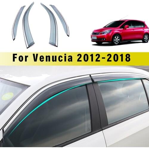 For Nissan Venucia R50 R50X 2012 2013 2014-2018 Smoke Window Sun Rain Visor Deflector Guard For Nissan TIIDA 2007 4pcs