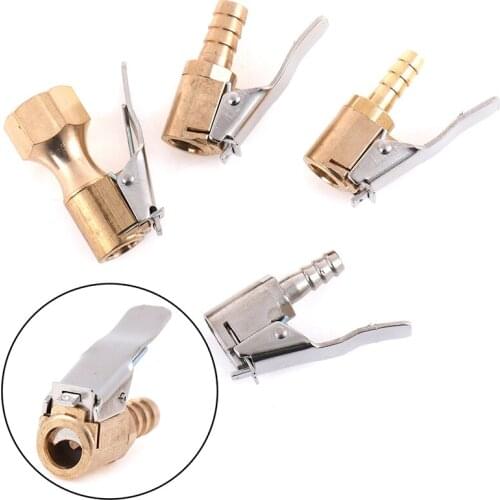 Car Auto Brass 6/8mm Tyre Wheel Air Chuck Inflator Pump Connector Valve Clip