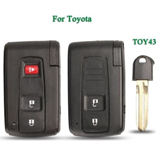 Bilchave 2/3 Buttons Remote Car Key Shell Case FOB For Toyota Prius 2004 2005 2006 2007 2008 2009 With TOY43 Blade Replacement