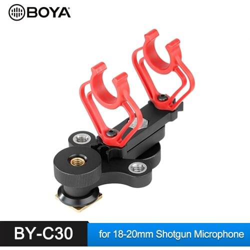 BOYA BY-C30 Suspension Shock Mount for 18-20mm Rode Sennheiser Sanken DPA Camera Video Shotgun Microphone Shockmount Accessories