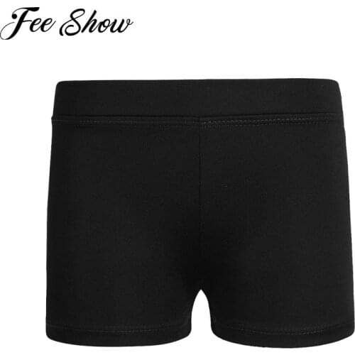FEESHOW Kids Girls Shorts Low Rise Pants for Child Yoga Ballet Dance Gymnastic Leotards Summer Workout Gym
