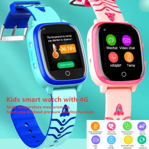 T5S Measuring body temp Kids Smart Watch 4G GPS WIFI LBS Tracker Phone Watch SOS Video Call for Children Anti Lost Monitor Baby