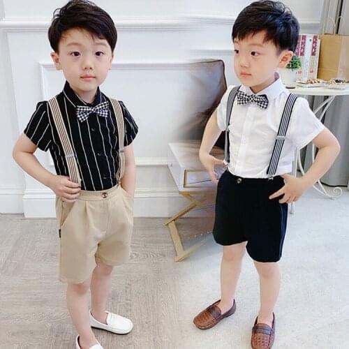 Childrens Suit Short-Sleeved Pants Two-Piece Boy Clothes for Weddings Kids Blazer School Suit for Boy Costume Toddler Children