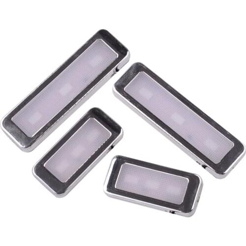 DWCX Universal 12V 3W 4Pcs Silver Car Interior Door Handle Bowl Red LED Ambient Atmosphere Light