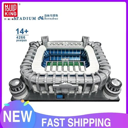 Mould King 22026 MOC Famous Architecture Model Football Bernabue Soccer Field Camp Building Blocks Creative Bricks Toys
