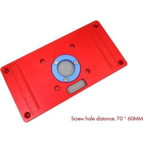 Router Table Insert Plate Aluminum Red Board Universal Trimming Machine Flip Board for Woodworking, 235x120mm (Universal Type)