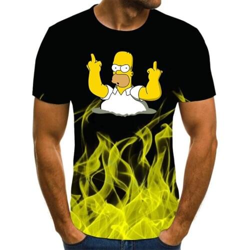 Mens 3D T-shirt extended round neck loose 3D T-shirt curved hem printing hip hop City blank short sleeve mens street T-shirt