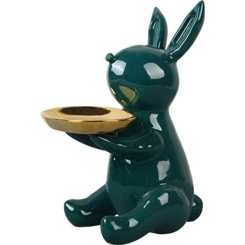 HOT SALE Porcelain Rabbit Ornaments Living Room Porch Key Storage Indoor Home Decor Soft Decoration Crafts Dinosaur Furnishings