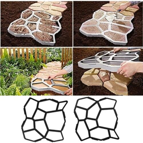 Artificial DIY Garden Stone Road Maker Concrete Mold Manual Paving Cement 9Grids Y9UA