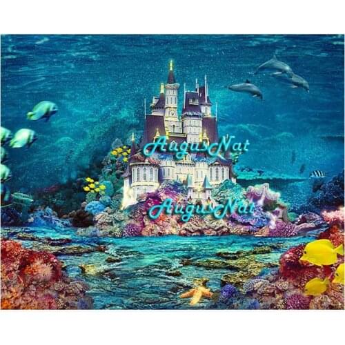 Seaworld castle diamond painting full square wall art scenery diamond dotz diamond drawing pictures rhinestone pasted craft gift