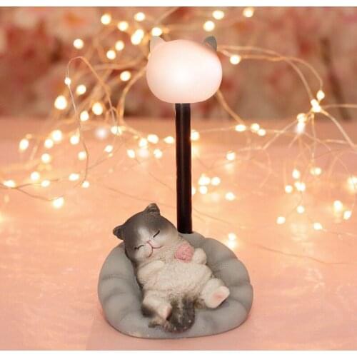 Cat Lamp Ornament Gifts Kitty Night Light for Teen Girls Kids Cat Lovers Anime Room Decor Nightlight for Toddler Baby Girls Boys