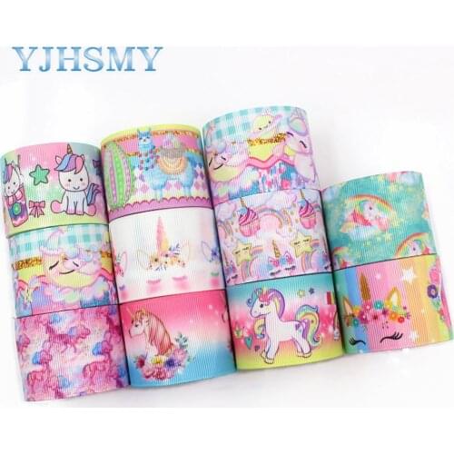 I-19320-623,38mm 5Y unicorn Thermal transfer Printed grosgrain Ribbons,bow cap DIY handmade accessories decorations