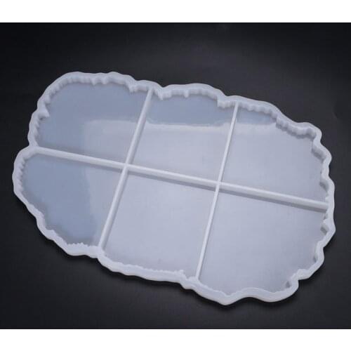 Patchwork Large Irregular Cup Tray UV Resin Epoxy Mold Resin Coaster DIY Silicone Craft Epoxy Resin Art Supplies (6 Cavity)