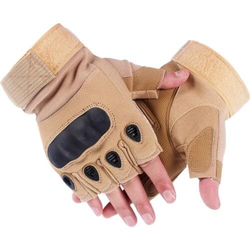 Motorcycle Half Finger Gloves Tactical Hard Knuckle Mens Military Army Combat Shooting Paintball Cycling Moto Protective Men