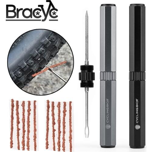 Bicycle Tubeless Tire Repair Tool Kit Mini MTB Road Bike Tyre Drill Plug Puncture Flat Fix Patch Portable Sealant Rubber Stripe