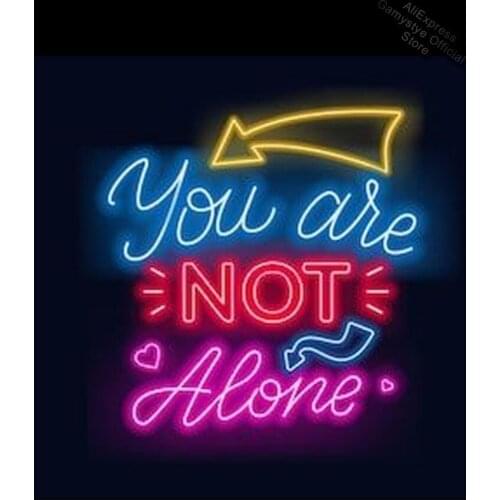 Neon Sign For you are not alone Heart Hotel Recreational Beer Love Business Room Enseigne Neon Lamparas De Neon Pet Shop Sign