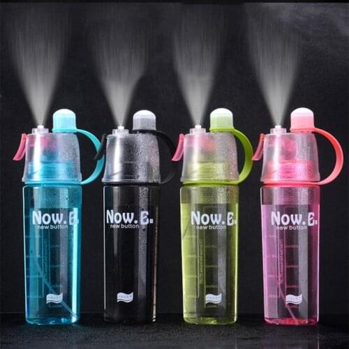 New 400/600Ml 4 Color Solid Plastic Spray Cool Summer Sport Water Bottle Portable Plastic Bike Bicycle Shaker My Water Bottles