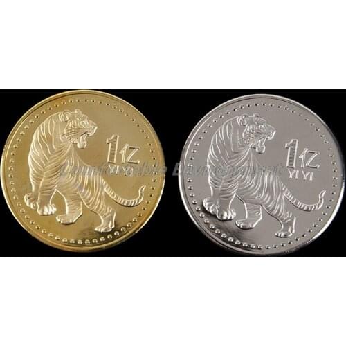 2022 Year of Tiger Commemorative Coin Chinese Zodiac Tiger Year Coins keychain China Zodiac Tiger Year Coins Decoration Crafts