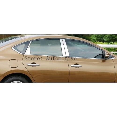 Fit For Nissan Sentra Pulsar Sylphy 2013 2014 2015 2016 2017 Window Chrome Pillar Post Cover Trim Molding Garnish Accent Styling